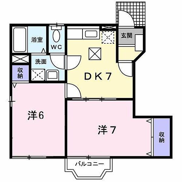 エクセル・ユーアイ 102｜静岡県御殿場市川島田(賃貸アパート2DK・1階・44.34㎡)の写真 その2