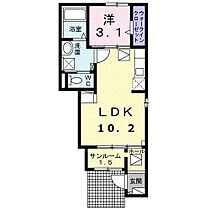 ＥＡＳＴ　ＨＩＬＬ　Ｆ 106 ｜ 静岡県御殿場市北久原（賃貸アパート1LDK・1階・36.25㎡） その2