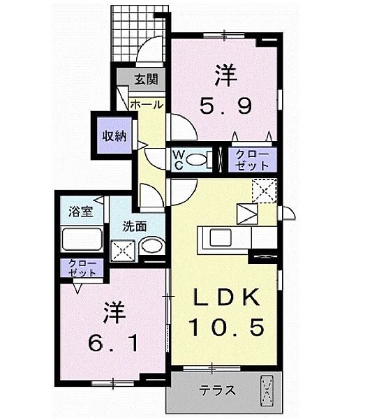 Ｍａｉｓｏｎ　ｄｅ　Ｃｏｃｏ 101｜静岡県沼津市高尾台(賃貸アパート2LDK・1階・53.95㎡)の写真 その2