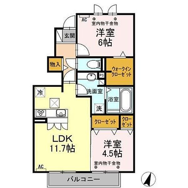 カーサ　ソレアード 102｜静岡県沼津市吉田町(賃貸アパート2LDK・1階・56.70㎡)の写真 その2