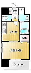 レジュールアッシュ緑橋駅前 1DKの間取図画像