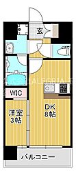 エスリードレジデンス玉造ザ・イースト 1LDKの間取図画像