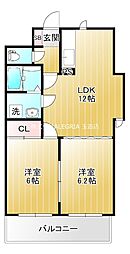 シンケビルツイン 2LDKの間取図画像
