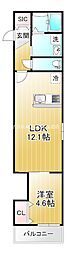 Reglia今里North 1LDKの間取図画像