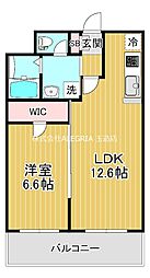 パールコート今里 1LDKの間取図画像