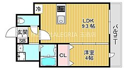 フォーゼ東小橋 1LDKの間取図画像