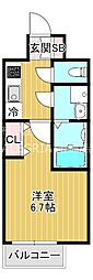 エスリード大阪上本町グリーズ 1Kの間取図画像