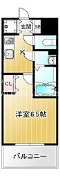 エスリード ザ・イーストレジデンス大阪城 1Kの間取図画像