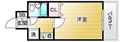 エスリード森ノ宮第2 1Kの間取図画像