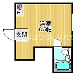 昭和グランドハイツ森之宮 ワンルームの間取図画像