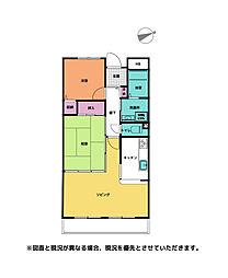 チサンマンション紀の川 2LDKの間取図画像