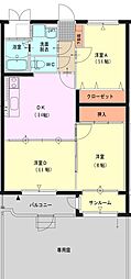 グリーンエンジェル 3DKの間取図画像