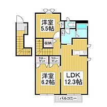 シャーメゾン　エイティエイト  ｜ 長野県茅野市塚原2丁目（賃貸アパート2LDK・2階・61.60㎡） その2