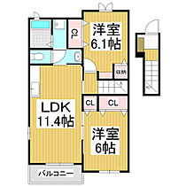 ファミーユ  ｜ 長野県諏訪市大字四賀（賃貸アパート2LDK・2階・57.07㎡） その2