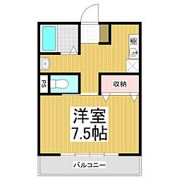 エヴァグリーン中央 1Kの間取図画像