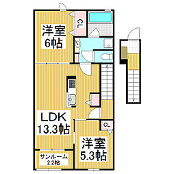 メゾン・ベレーナ 2LDKの間取図画像