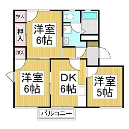 グリーンビレッジD 3DKの間取図画像