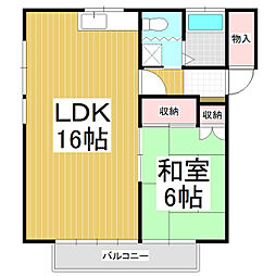 コーポK 1LDKの間取図画像