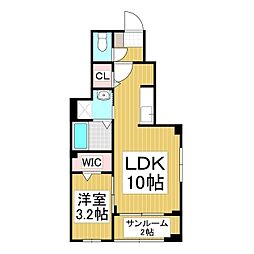 フィールドヒル 茅野 1LDKの間取図画像