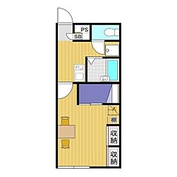 レオパレスNewSouth2 1Kの間取図画像