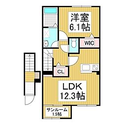 フェレーザ長峰 1LDKの間取図画像