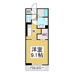 コンフォーティア豊田 B棟 1Kの間取図画像