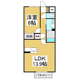 エトワールアイ 1LDKの間取図画像