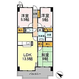 K’Sシャンブル 5階3LDKの間取り