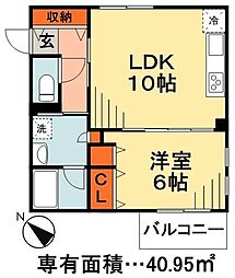 ル・レクチェ妙典 3階1LDKの間取り