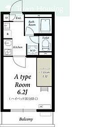 東葉高速鉄道 船橋日大前駅 徒歩12分の賃貸アパート 1階1Kの間取り