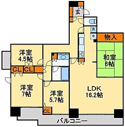 リーベスト東中山 3階4LDKの間取り