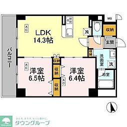 カスタリア西船橋II 2LDKの間取図画像
