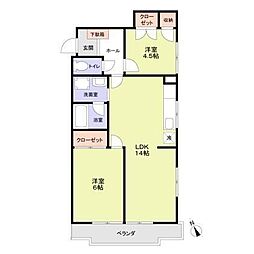 メゾン・本行徳 2LDKの間取図画像