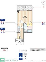 S-RESIDENCE行徳courant 1Kの間取図画像