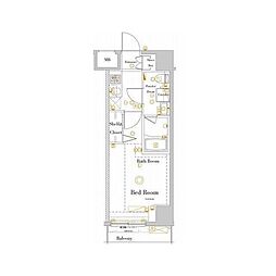 ラフィスタ新小岩 1Kの間取図画像