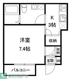 メゾン・リッツ 1Kの間取図画像