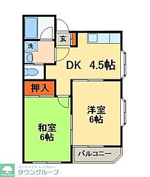 ソレイユ夏見 2DKの間取図画像