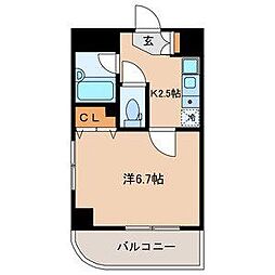 KMコート 1Kの間取図画像