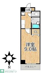 ザヒルズ市川 1Kの間取図画像