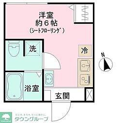 K&T 前原 ワンルームの間取図画像