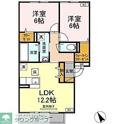 ブランシュールA棟 2LDKの間取図画像