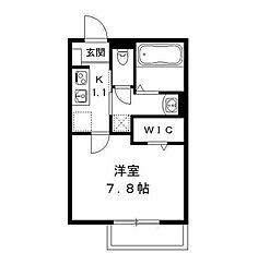 ウッドホーククラブ 1Kの間取図画像