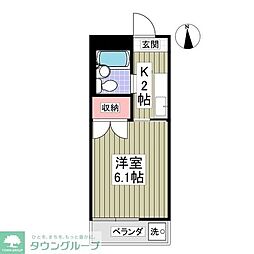 第1ローズハイツ 1Kの間取図画像