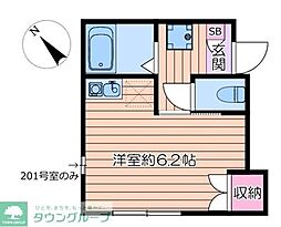 エテルノア ワンルームの間取図画像