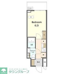 Alvis船橋East 1Kの間取図画像