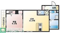 プレステージ志がらきE 1LDKの間取図画像