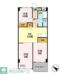 フロントアイランドハイツ 3DKの間取図画像