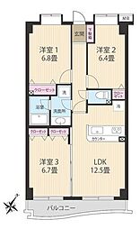 クィーンズパレス1 3LDKの間取図画像