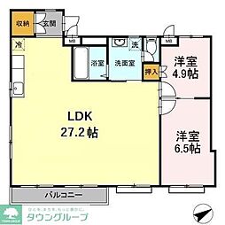 コーポラス石井 2LDKの間取図画像