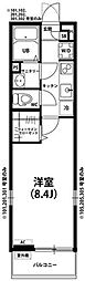 リブリ・ニューフィールド 1Kの間取図画像